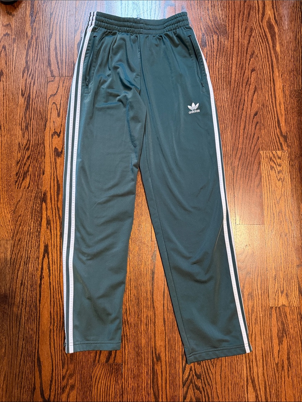 Adidas Men’s Green Track Pants with Side Stripes